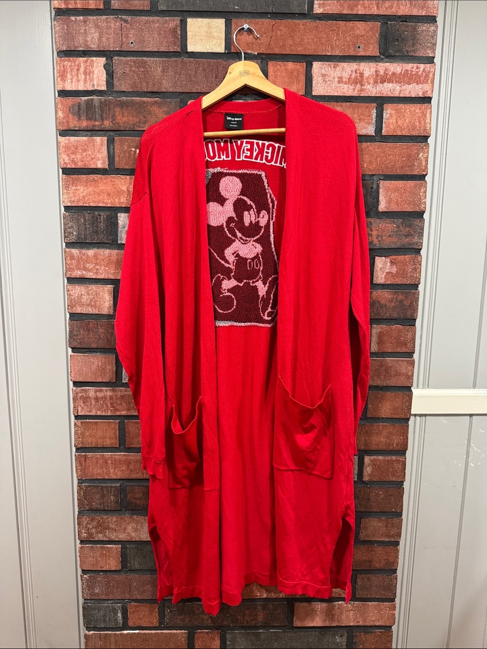 Disney Red Open-Front Mickey Mouse Cardigan